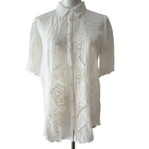 Johnny Was Chryssie Embroidered Short Sleeve Top Size XS